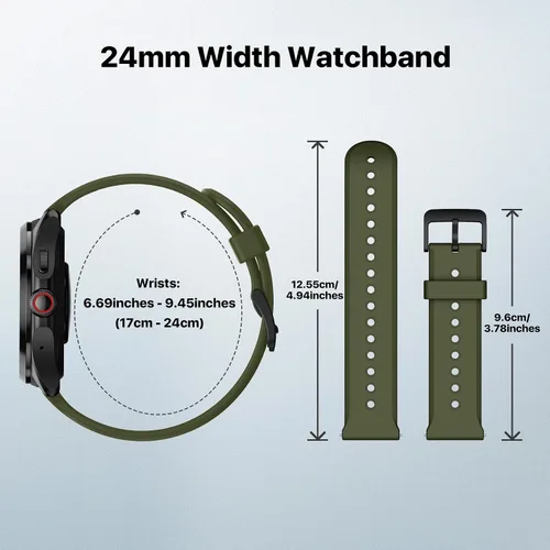 Miniatura 2 de Ticwatch Pro 5 - Correa de repuesto para reloj inteligente, 0.945 in de ancho, correa de reloj de silicona de liberación rápida, solo para reloj Pro