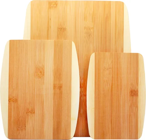 Tabla de cortar de bambú, juego de tablas de cortar: ideal para preparar comidas y servir, embutidos, tablas de cortar de madera ecológicas en