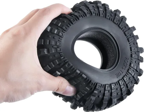 Miniatura 6 de RC-Hub - 4 neumáticos de goma de 2.2 pulgadas, neumáticos de rueda Beadlock OD 5.394 in con espuma para 1/10 Axial Wraith 90048 RR10 RC Crawler