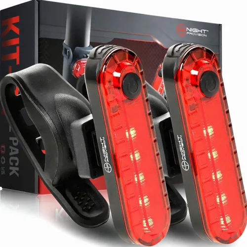 Paquete de 2 luces traseras para bicicleta, fácil instalación de luces traseras de bicicleta, luces de bicicleta recargables USB C para conducción