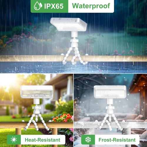 Miniatura 6 de Tryme 92 luces LED solares al aire libre impermeables con sensor de movimiento, soporte de pulpo, ángulo ajustable, lente difusora óptica, 3 modos