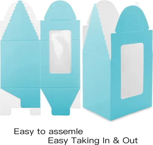 Miniatura 7 de Cajas para magdalenas, 30 cajas individuales para cupcakes, recipientes individuales para magdalenas, soportes para cupcakes, contenedores de Azul