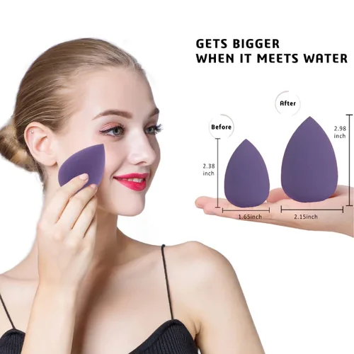 Miniatura 4 de Leeshine - Juego de esponjas de maquillaje - Esponjas de belleza para mezclar con 1 soporte y estuche en forma de huevo, impecables para crema