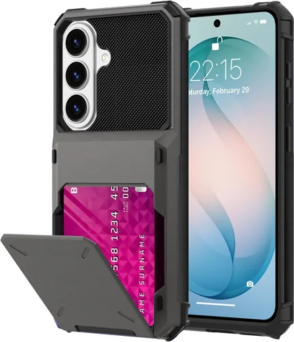 Miniatura 61 de Funda tipo cartera para Samsung Galaxy S22 Ultra con 4 ranuras para tarjetas de crédito a prueba de golpes, funda híbrida de protección reforzada
