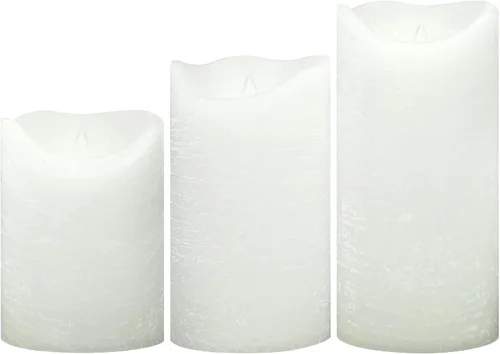 Juego de 3 velas sin llama parpadeantes (3 pulgadas de profundidad x 4 pulgadas de alto, 5 pulgadas de alto, 6 pulgadas), velas LED de cera real con