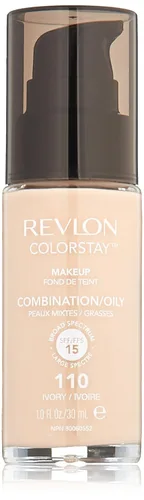 Miniatura 44 de Base líquida de Revlon ColorStay Maquillaje facial para piel mixta y grasa, SPF 15, cobertura media-completa con acabado mate, beige solar (392), 1
