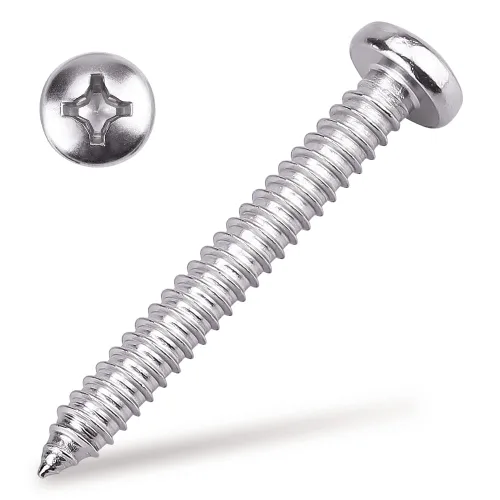 Miniatura 11 de Tornillos para chapa metálica de cabeza cilíndrica #4 x 1, acero inoxidable 304 18-8, cabeza Phillips, autorroscantes, resistentes a la corrosión
