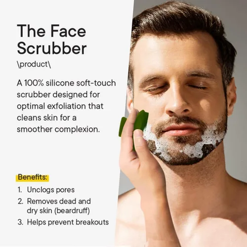 Miniatura 5 de Cepillo facial de silicona para hombres, cepillo de limpieza facial de silicona, cepillo de lavado facial de silicona manual impermeable, limpieza