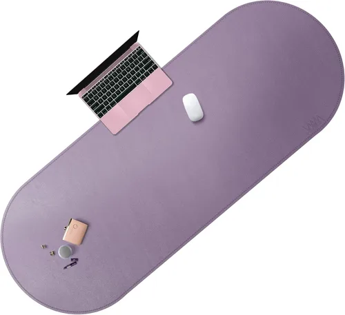 Miniatura 25 de Vyaaa Tapete de cuero para escritorio, 63" x 23.6" pulgadas, protector de escritorio de cuero, impermeable, extra grande, alfombrilla de mouse Negro