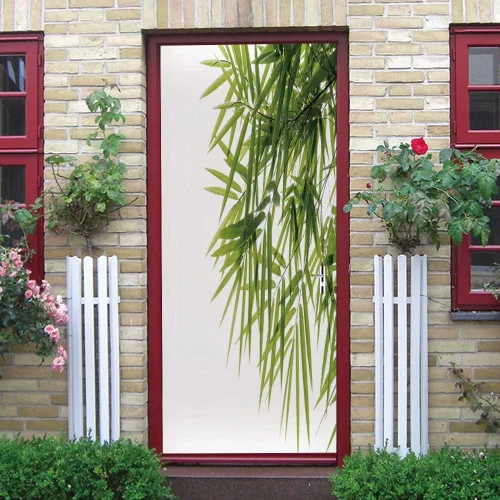 Miniatura 21 de Calcomanías 3D para puerta, murales para despegar y pegar, diseño de flores, papel tapiz para puerta, calcomanías autoadhesivas extraíbles de PVC