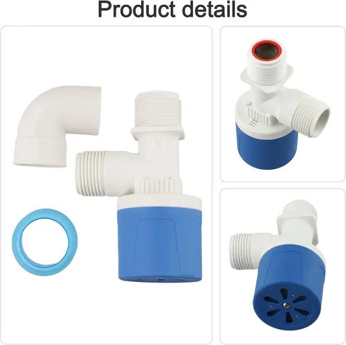 Miniatura 3 de Válvula de flotador con control automático de nivel de agua para un funcionamiento confiable en tanques de agua e hidroponía, construcción (B)