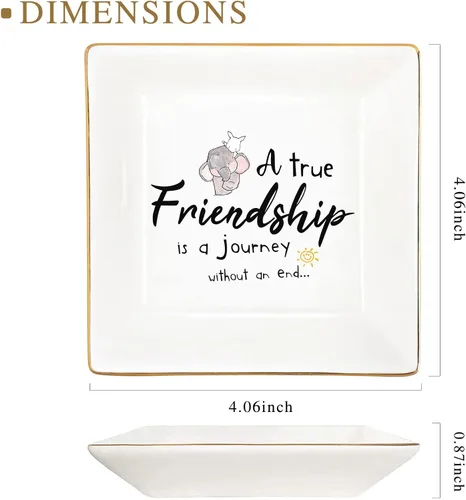 Miniatura 6 de Regalos para mujeres, regalo único de cumpleaños, Navidad, amistad, amiga, Día de la Madre, Año Nuevo, anillo de joyería, plato de cerámica