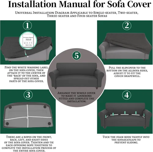 Miniatura 6 de Fundas elásticas para silla, fundas elásticas para sillón de 2 piezas, fundas de sofá lavables con diseño floral para sillón, protector de muebles