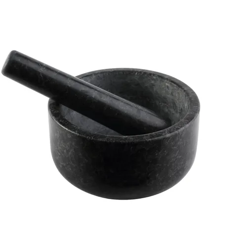 Miniatura 14 de Koville Juego de mortero y mortero de granito, 6.3 pulgadas - 2 tazas de molinillo de piedra sin pulir para guacamole, salsa, trituradora