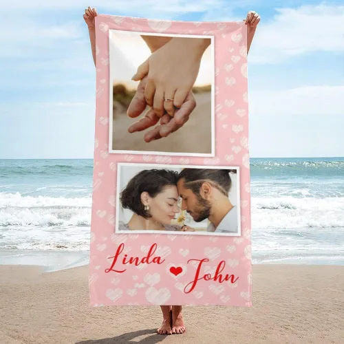 Miniatura 18 de Shapoo Toalla de playa con foto personalizada, foto personalizada/fondo/texto, divertida toalla de baño de microfibra personalizada para Una foto
