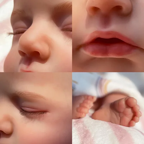 Miniatura 4 de Muñecas Reborn – Muñeca de bebé recién nacida realista de 20 pulgadas, cuerpo de tela hecha a mano, con peso suave, juego de regalo pintado avanzado