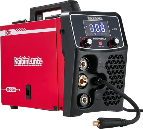 Miniatura 9 de 140A MIG Soldador 3 en 1 Flux Core/Lift TIG/MMA 110V/220V Máquina de soldadura portátil de doble voltaje con inversor IGBT Pantalla digital LCD