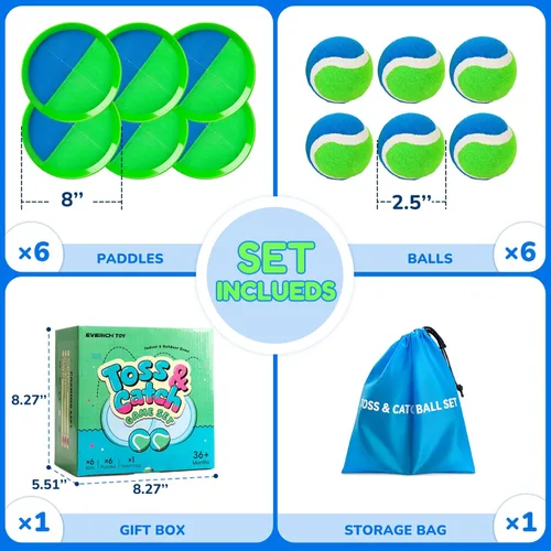 Miniatura 9 de Juego de pelota para lanzar y atrapar, juego de bolas adhesivas mejoradas para niños y niños pequeños, resistente y resistente al agua, juguete