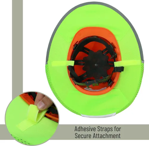 Miniatura 5 de Casco Industrial UNCO con Protector Solar, Verde, Visera Completa y Estándar de Malla, Alta Visibilidad Reflectante, Accesorio para Casco Duro