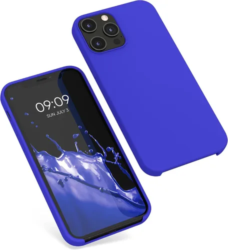 Miniatura 8 de kwmobile Funda compatible con Apple iPhone 12 Pro Max, funda de silicona TPU con acabado suave, color azul báltico