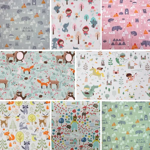 Miniatura 6 de Juego de 8 piezas de retales de tela de animales, tela precortada para costura artesanal, 18 x 22 pulgadas
