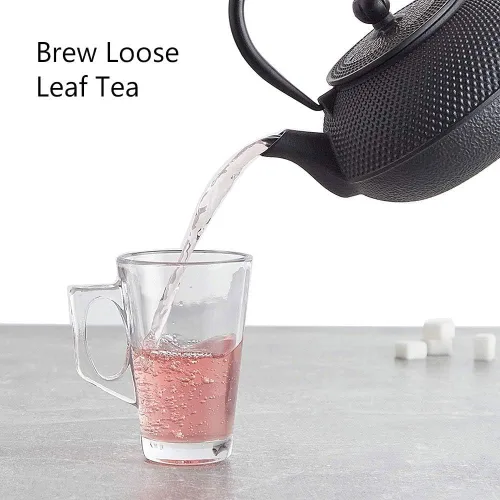 Miniatura 4 de Tetera japonesa de hierro fundido con infusor de acero inoxidable para té de hojas sueltas y bolsitas de té, hervidor de té de hierro fundido, apto