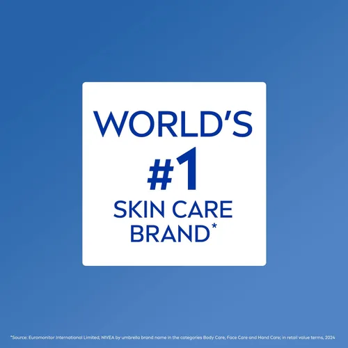 Miniatura 16 de NIVEA Crema hidratante para el cuerpo, la cara y las manos, fórmula alemana, rica crema hidratante corporal con provitamina B5, lata de 8.4 onzas