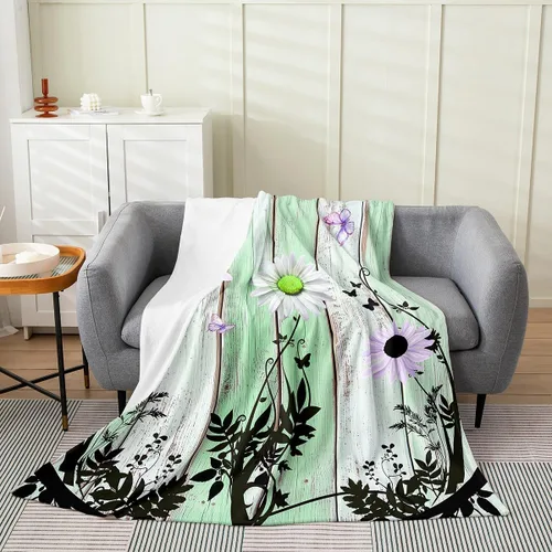 Miniatura 19 de Erosebridal Roses Throw Blanket 40x50 Inch Sofa Bed Couch Decor,Oil Painting Rose Fleece Blanket,Spring Natural Theme Flannel Blankets Luxury