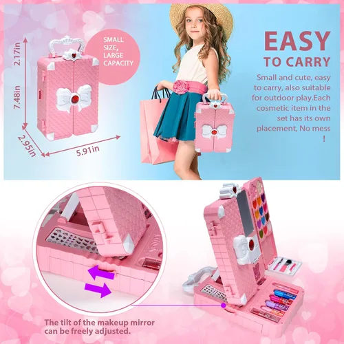 Miniatura 5 de Kit de Maquillaje para Niñas, Juguetes para Niñas - Maquillaje Lavable con Espejo, Sets de Maquillaje para Niñas de 5-8 años, Maquillaje para Niñas