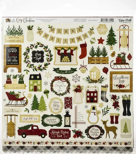 Miniatura 2 de Echo Park Paper Company papel, rojo, verde, negro, crema, grano de madera 12.0 x 12.0 in