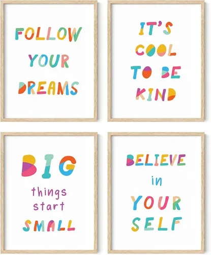 Miniatura 37 de HAUS AND HUES Citas inspiradoras para niños (sin marco, positividad, 8L x 10W)