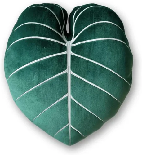 Miniatura 15 de Green Philosophy Co. Almohada de hojas de Monstera - Tierra Musgosa - Almohada de felpa grande y suave con forma de planta para sofá, cama o rincón
