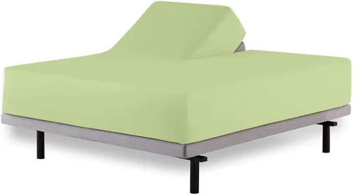 Miniatura 25 de Juego de sábanas de tamaño Queen color borgoña para cama ajustable de cabeza dividida, 28 pulgadas divididas en la parte superior, 800 hilos 100%