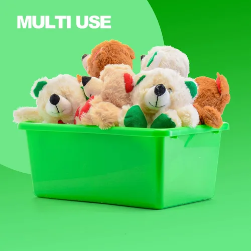 Miniatura 4 de Prextex Contenedores de almacenamiento de plástico para juguetes, paquete de 4 recipientes, caja de almacenamiento para organizadores de armario