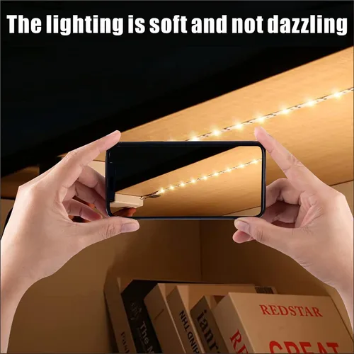 Miniatura 4 de Tiras de Luces LED de 3.28 pies para Interiores Alimentadas por Batería Luces Adhesivas Bajo Gabinete Luces LED de Cocina Bajo Gabinete Tiras