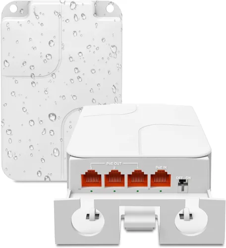 Miniatura 8 de Yuanley extensor PoE de 5 puertos Gigabit con 4 salidas PoE, 90W de entrada, mini interruptor de 5 canales de 1000Mbps IEEE 802.3af/at/bt, carcasa