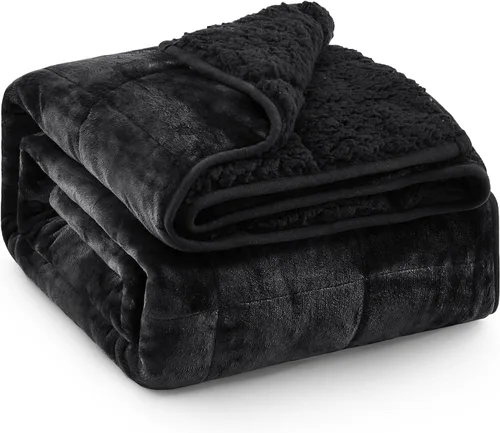 Miniatura 26 de Manta con Peso de Vellón Sherpa para Adultos Excelente para Dormir, 15 libras de Doble Cara Suave y Difusa Mantas Pesadas para Sofá Cama Sofá