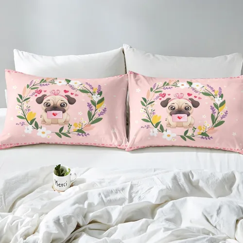 Miniatura 5 de Erosebridal Juego de ropa de cama para perros y niños pequeños, funda de edredón Kawaii para cachorros, funda de edredón de animales de mascotas