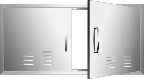 Puertas de cocina para exteriores, 42 pulgadas de ancho x 21 pulgadas de alto, puerta de acceso para barbacoa de acero inoxidable con rejillas de