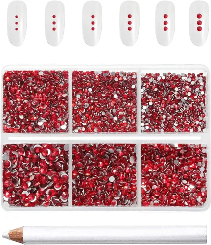 Miniatura 10 de Beadsland 7200 piezas de diamantes de imitación con parte trasera plana, gemas de cristal AB para uñas diamantes de imitación de cristal redondos