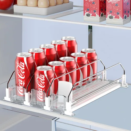 IBORING Organizador de Bebidas para Nevera, Organizador de Bebidas Autoempujante para Nevera, Dispensador Automático de Bebidas para Nevera -