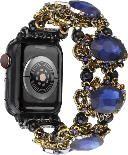 Miniatura 5 de Pulsera bohemia con cuentas compatible con Apple Watch Band para mujeres y hombres de 38/40/41/42/44/45/46/1.929 in, correa elástica estilo bohemio