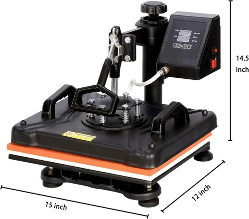 Miniatura 3 de F2C kit de sublimación profesional, prensa de calor, máquina de transferencia, sombrero/taza/palo/gorra/playera, color negro, multifunción (5 en 1)