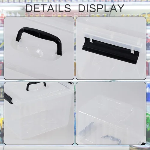Miniatura 4 de Ggbin Caja de almacenamiento de plástico transparente con asa, contenedor de almacenamiento de 6 cuartos de galón y tapa de 12 cuartos de galón, 2