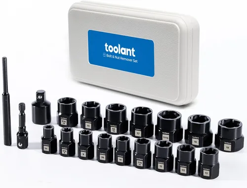 Miniatura 11 de toolant Kit extractor de pernos de impacto de 46 piezas, kit de herramientas de llave para quitar pernos y tuercas, extractor de pernos despojados