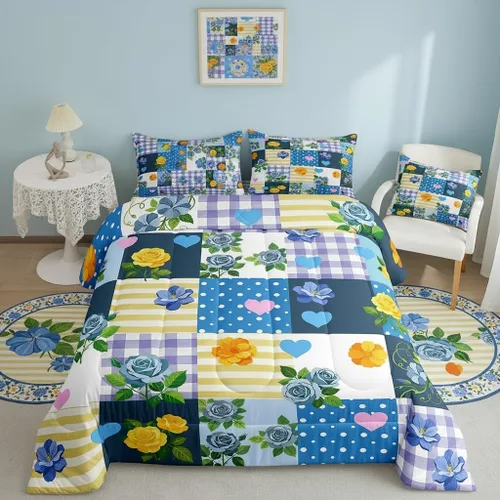 Miniatura 58 de Castle Fairy Rose Lipstick Bedding Set Elegant Quilted Comforter Set Twin Size,Women Cosmetic Duvet Insert with 1 Pillow Sham for Kids Boys Girls