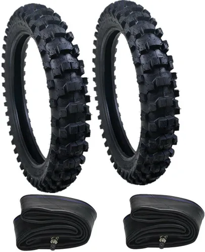 70/100-19" Neumático de rueda delantera + 90/100-16" trasera con cámara de aire sin llanta para Dirt Monkey Bike de 50cc - 150cc, Pit Bike