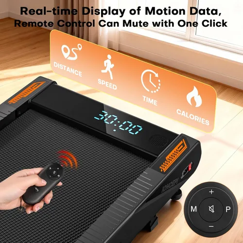 Miniatura 9 de Walking Pad Treadmill with Speaker, 4-in-1 6.2MPH Treadmills for Home with App Compatible, Walking Pad with 10% Incline, LED Display, 2.75HP