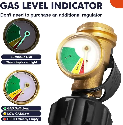 Miniatura 3 de Llamaviva - Medidor de tanque de propano con detector de fugas, indicador de nivel universal para tanques de 5 a 40 libras, estufas de campamento