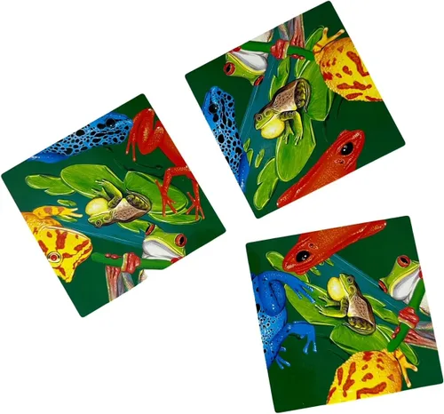Miniatura 2 de Scramble Squares Frogs - Rompecabezas desafiante de 9 piezas, juego mental y juego mental para jóvenes y mayores por igual, atractivo y creativo